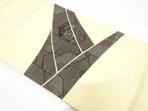 切りばめ　本場大島紬　寺院風景模様　名古屋帯